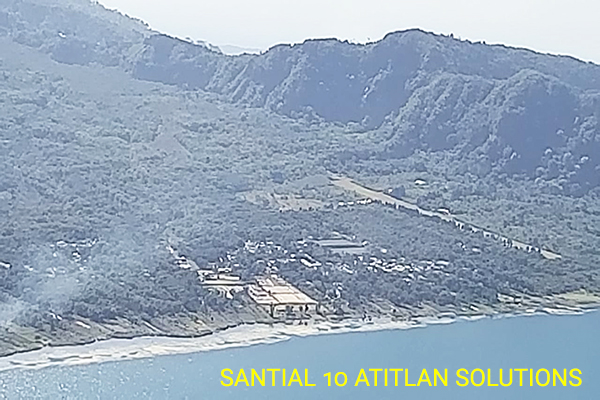 Land for sale Santiago Atitlan view drone away