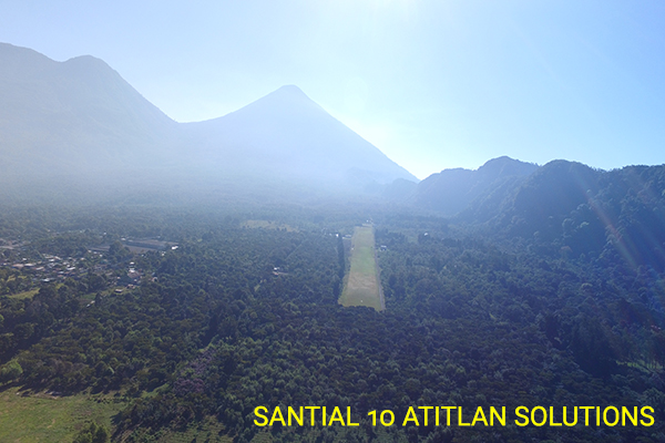 Land for sale Santiago Atitlan view drone volcano