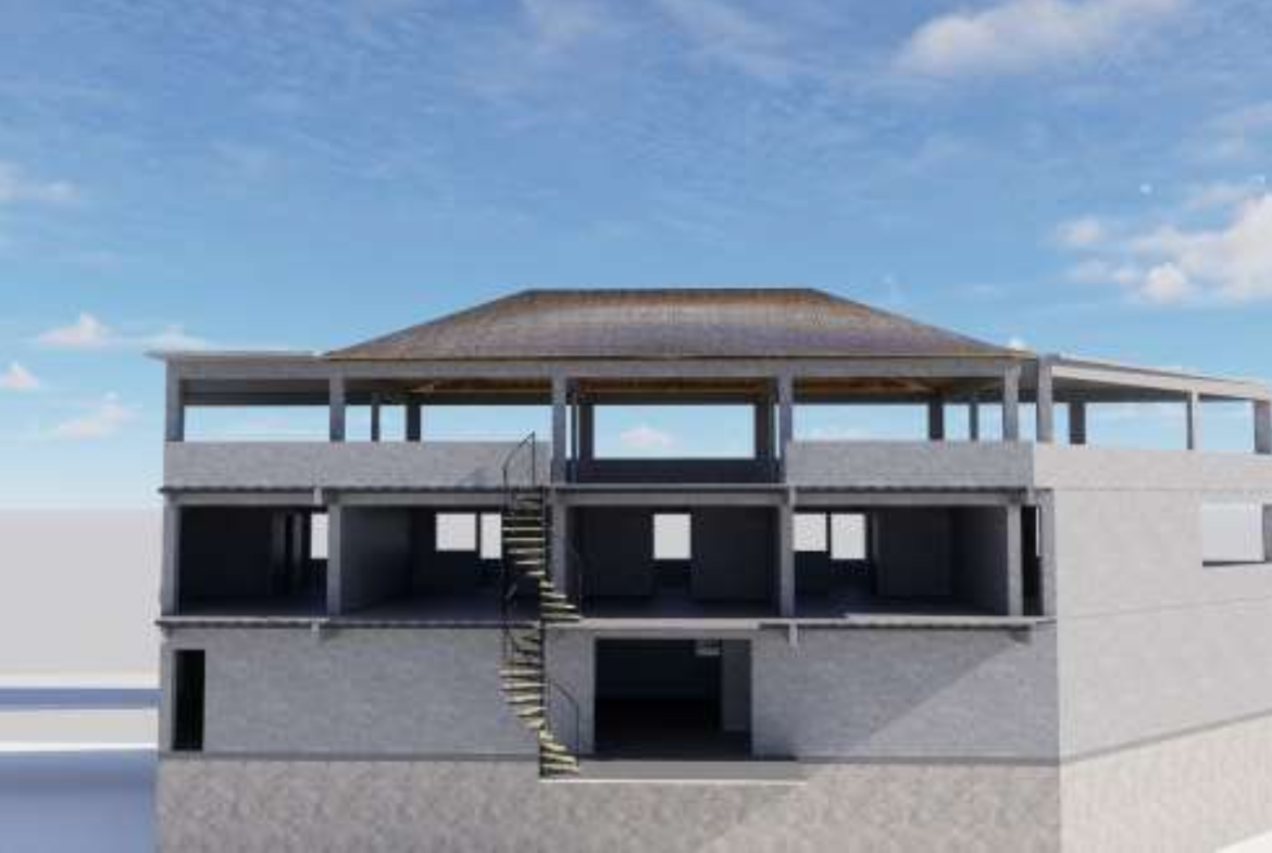 Commercial building with strong potential to finish for sale